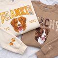 Custom Pet Portrait Patchwork Applique Varsity Crewneck