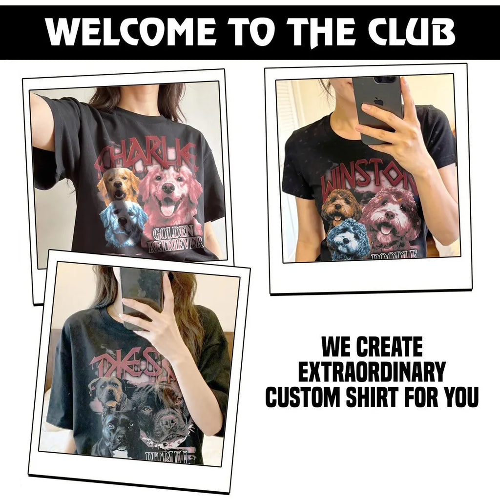 Custom Dog Face Shirt, Bootleg Dog Graphic Tee, Dog Portrait Washed Shirt