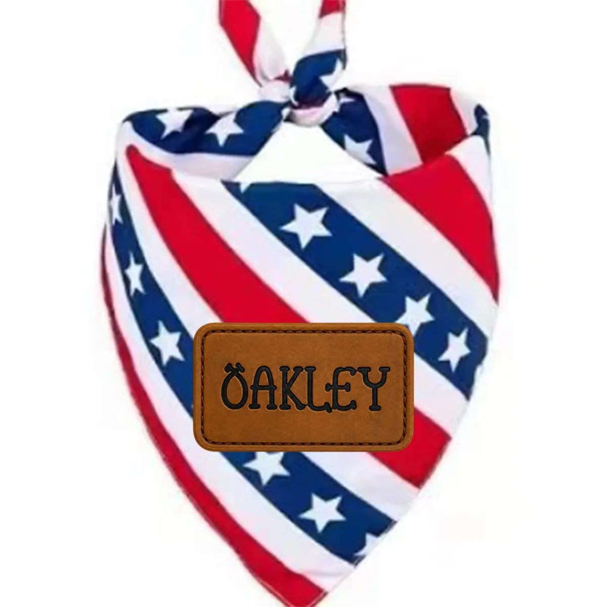 Custom Name Patch Dog Bandana, 4th of July Bandana, Patriotic Dog Gifts, Pet Lover Gift