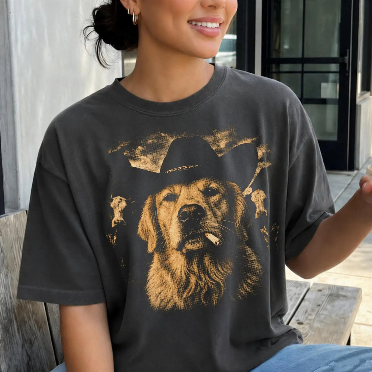 Custom Cowboy Dog Shirt, Custom Dog Meme Graphic Tee