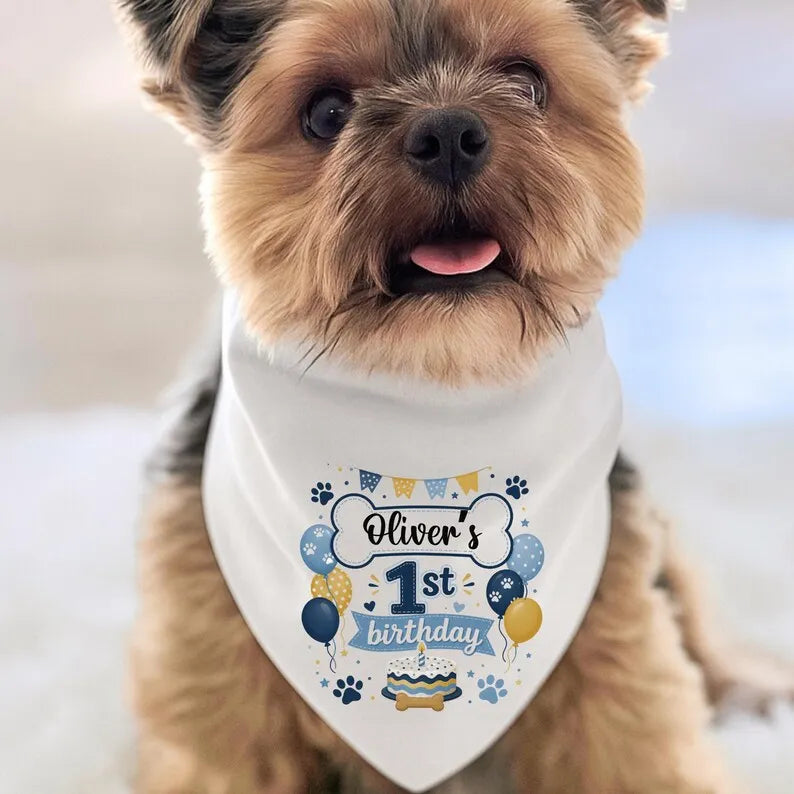 Personalized 1st Birthday Dog Bandana