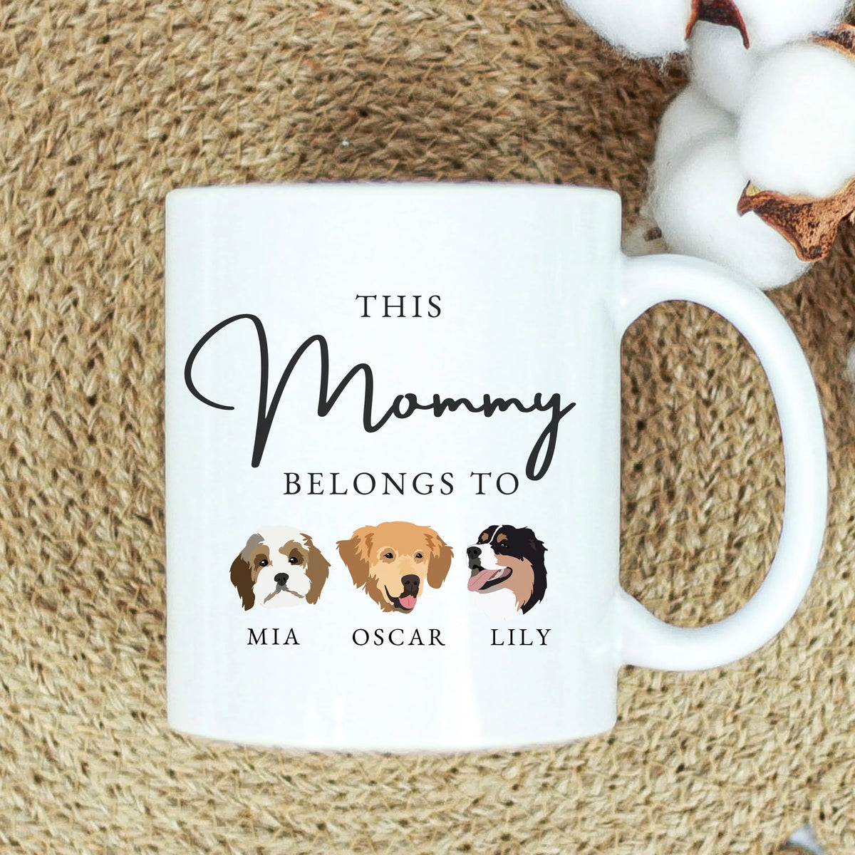This Mom Belongs To Mug Personalized Dog Photo Mug, Mothers Day Gift, Gift for Dog Mom