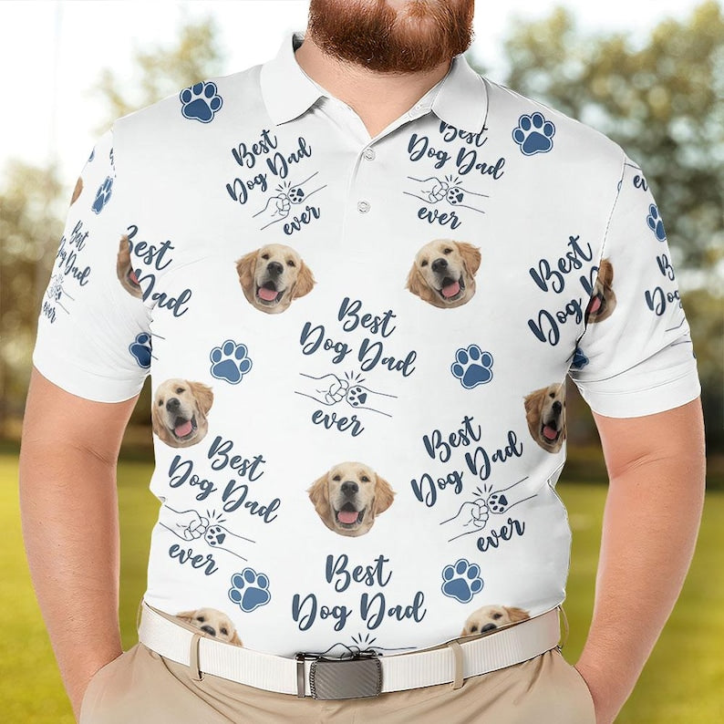 Custom Pet Polo Shirt, Best Dog Dad Ever for Husband, Father,Dog Dad Fathers Day Present
