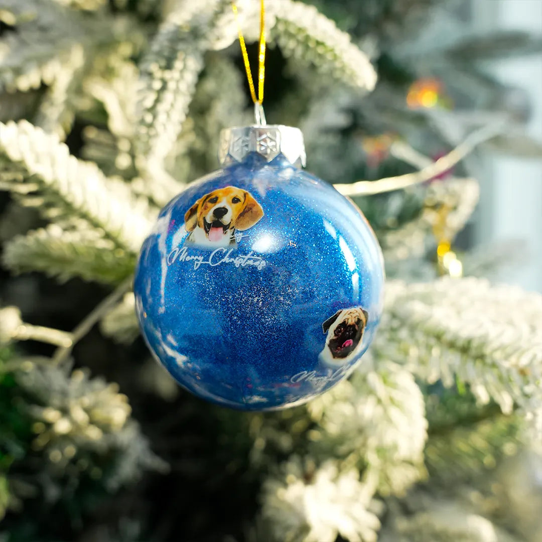 Personalized Pet Portrait Christmas Tree Ornaments – Photo Oil Painting Effect