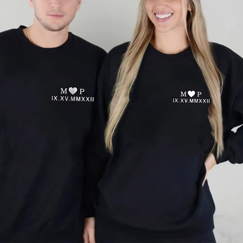 Custom Roman Numeral Sweatshirt, Anniversary Date Sweatshirt