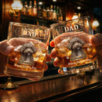 Personalized Pet Portrait Whiskey Glass, Dog Dad Humor Rock Glass, Father's Day Gift