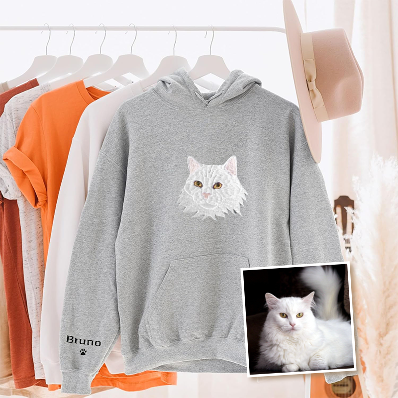 Turkish Angora Cat Lover Custom Embroidered Sweatshirt Hoodie T-shirt