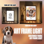 Customizable Dog Portrait Art Frame Light, Personalized Memorial Portrait Light Frame