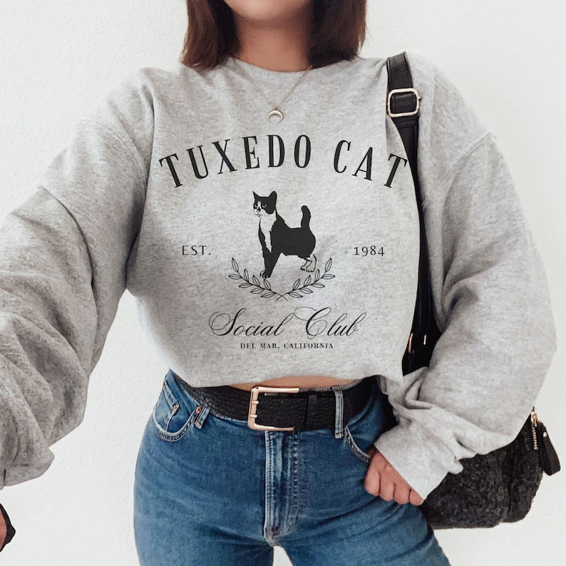 Custom Cat Social Club Name Sweatshirt T-shirt Hoodie, Cat Pet Lover Gift