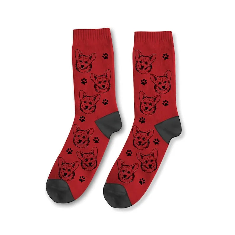 Personalized Face Socks, Custom Pet Socks, Dog Socks, Funny Face Socks