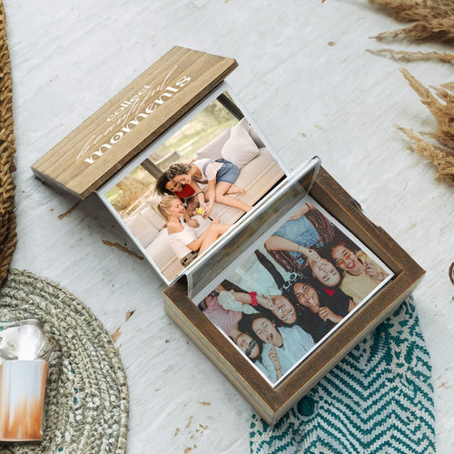 Pull Out Photo Album, Valentines Memory Collection, Personalised Wooden Photo Frame