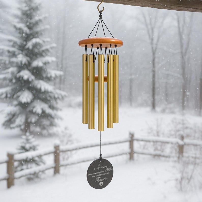 Custom Engraved Pet Memorial Wind Chime, Dog or Cat Loss Gift