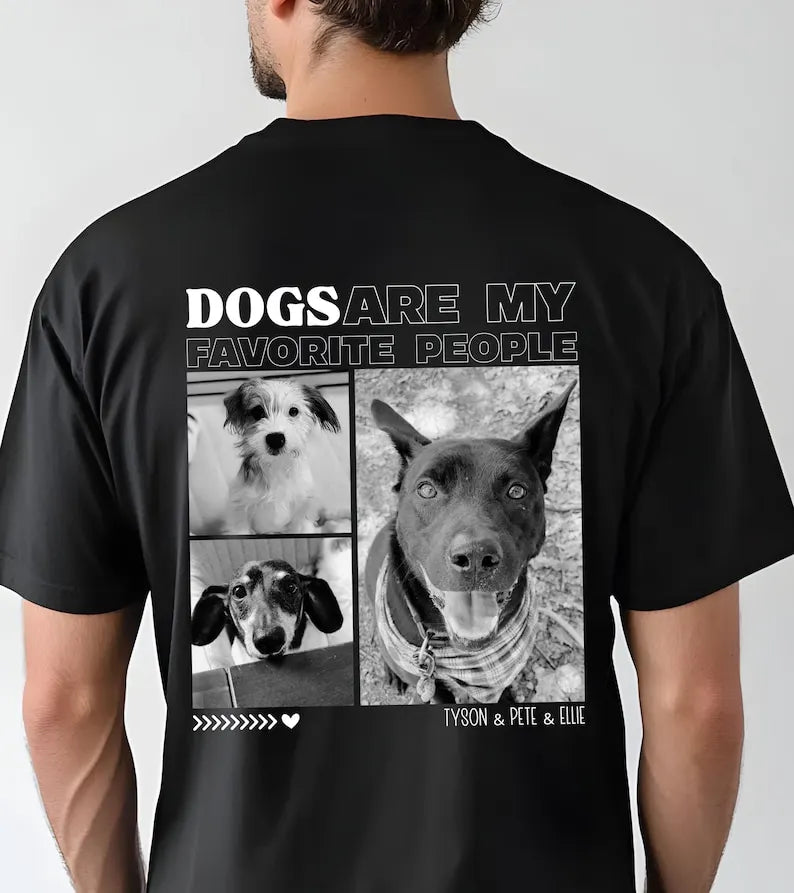 Custom Dog Photo T-Shirt, Back Portrait Design