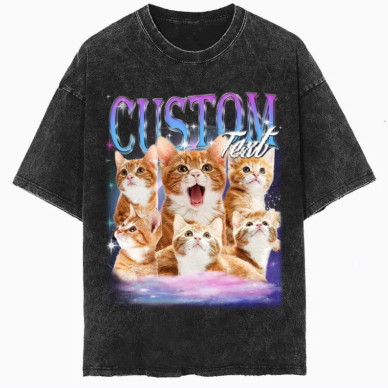 Custom Bootleg Rap Pet Portrait Shirt  Sweatshirt Hoodie, Vintage Graphic 90s Tshirt