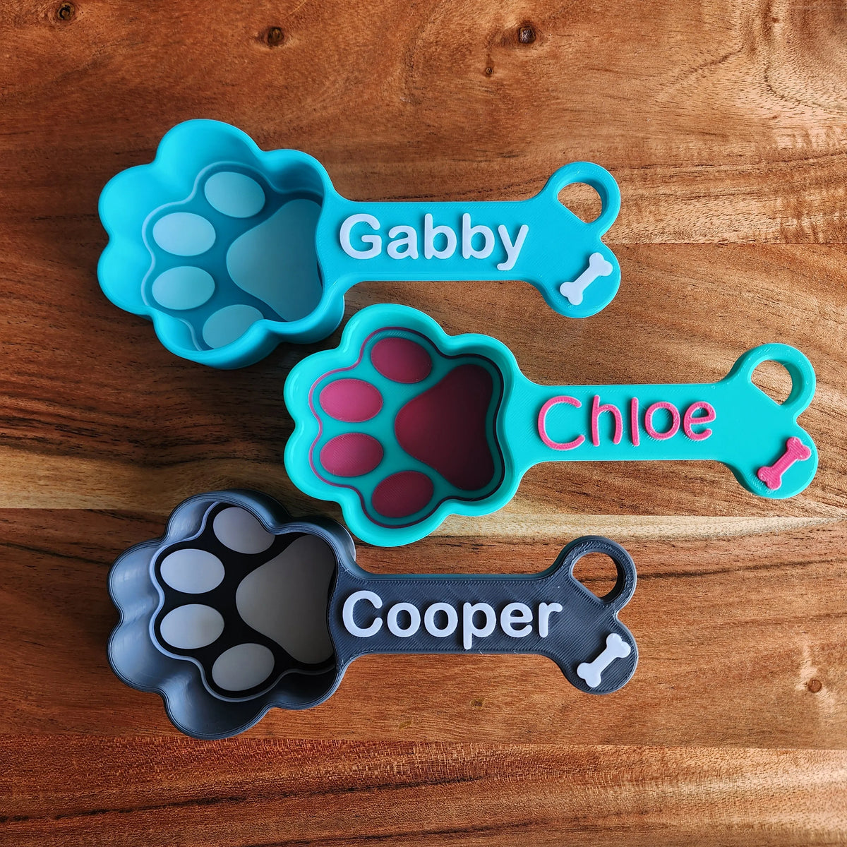 Personalized Dog Food Scoop 3D Print Paw Print Measuring Cup
