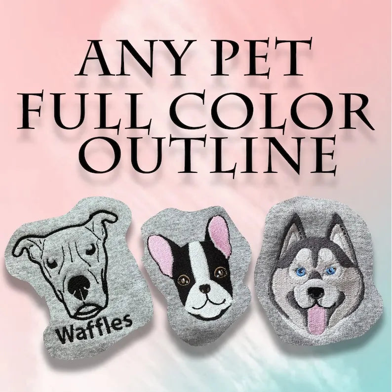 Custom embroidered pet T shirt, hoodie, sweatshirt embroidered Personalized- Colorful Design