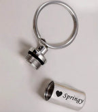 Custom Pet Memorial Keychain - Personalized Dog Ashes Keepsake - Engravable Paw Print Urn Pendant 