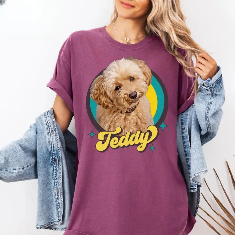 Custom Pet Shirt – Vintage Dog & Cat Portrait in Bootleg Style