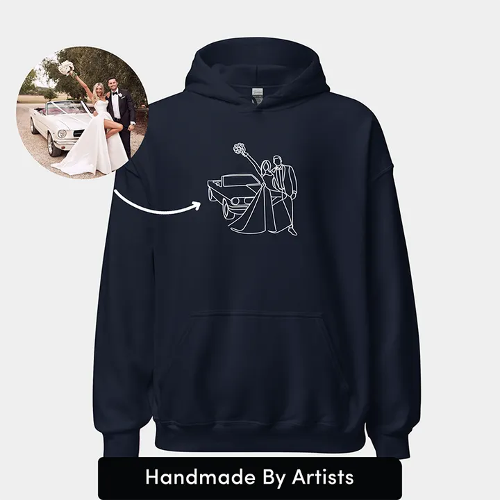 Custom Portrait Outline Embroidered Sweatshirt