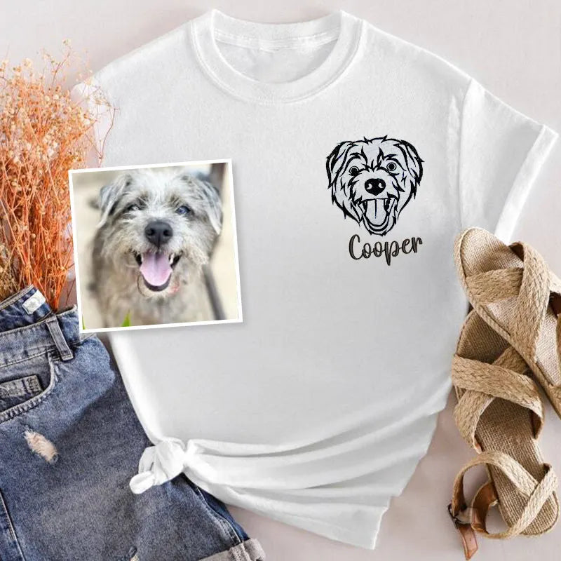 Personalized Pet Embroidered Sweatshirt- Stylish Outline Style