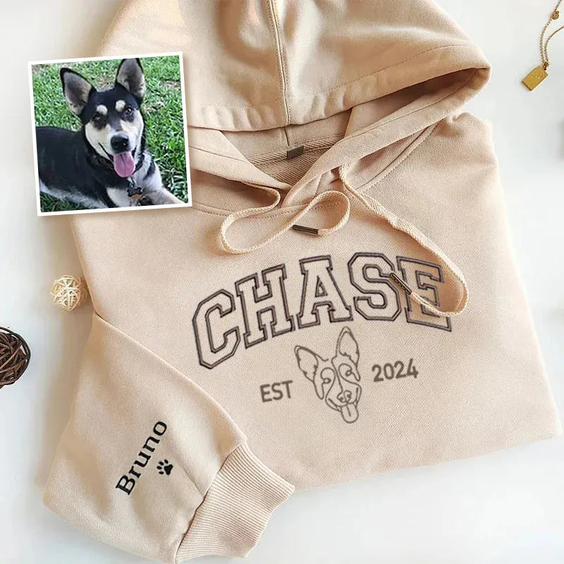 Personalized Embroidered Dog Hoodie Dog Name Sweatshirt T-shirt