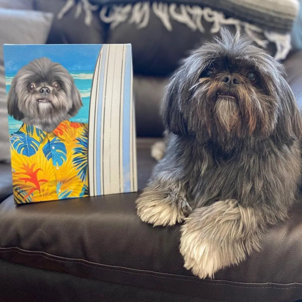 The Surfer - Custom Pet Portrait Canvas Frame
