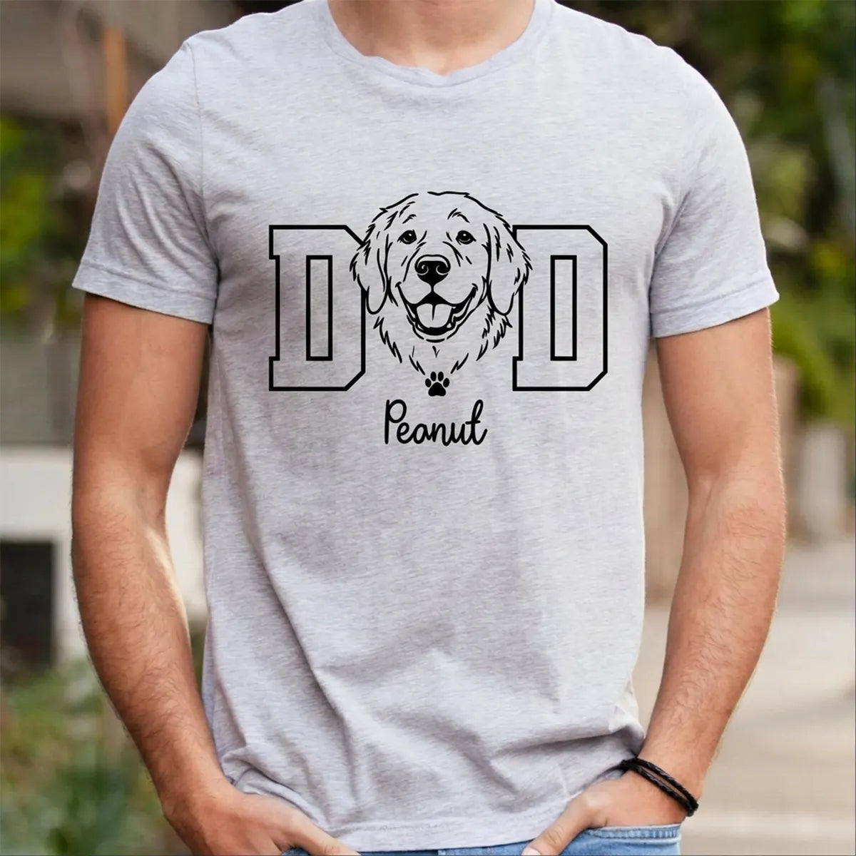 Custom Photo Dog T-shirt for Dad, Personalized Dog Dad Tee For Father's Day