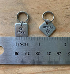 Custom Pet Name Teeny Tiny Pet ID Tag - Small Square Name Tag for Cats & Dogs
