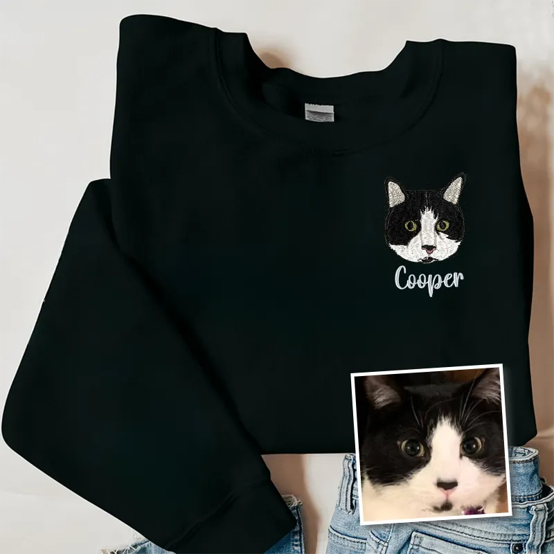 Tuxedo Cat Lover Custom Embroidered Sweatshirt Hoodie T-shirt