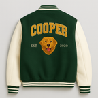 Custom Pet Portrait Varsity Jacket – Letterman Style with Name & Est. Year